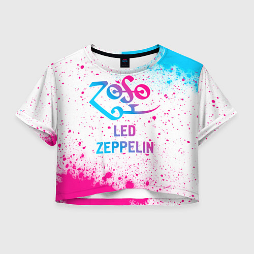 Женский топ Led Zeppelin neon gradient style / 3D-принт – фото 1