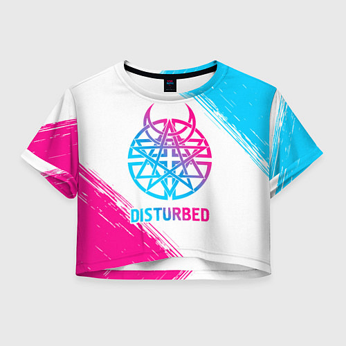 Женский топ Disturbed neon gradient style / 3D-принт – фото 1