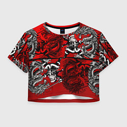 Женский топ Дед Мороз с копьем и драконом