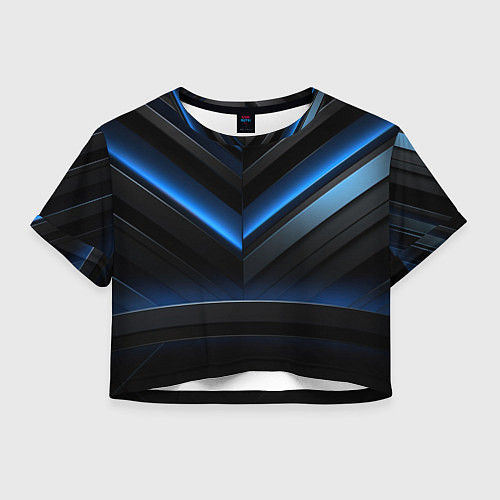 Женский топ Оттенки синего абстракция / 3D-принт – фото 1