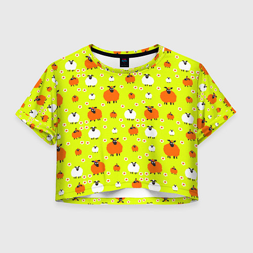 Женский топ Стадо овец в поле / 3D-принт – фото 1