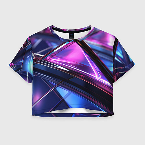 Женский топ Фиолетовые абстрактные треугольники / 3D-принт – фото 1