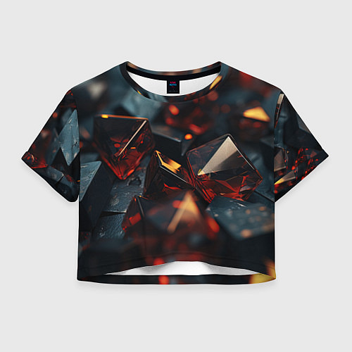 Женский топ Темные абстрактные кубы / 3D-принт – фото 1