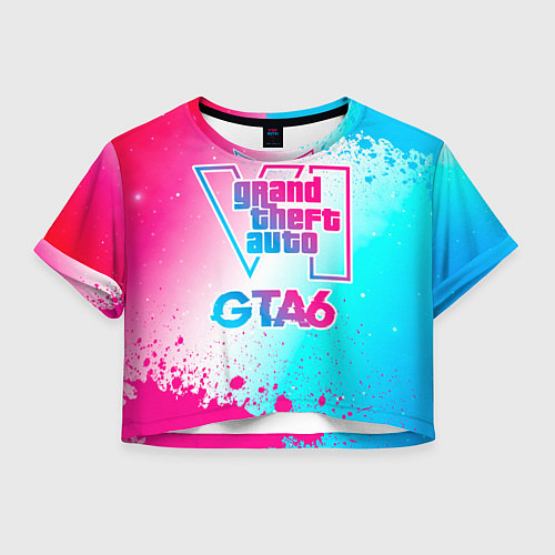 Женский топ GTA6 neon gradient style / 3D-принт – фото 1