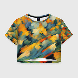 Женский топ Жёлтые и синие мазки