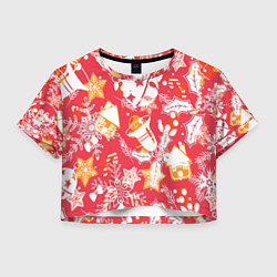 Женский топ Рождественские узоры колокольчики