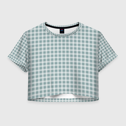 Женский топ Серо-зелёный клетчатый / 3D-принт – фото 1