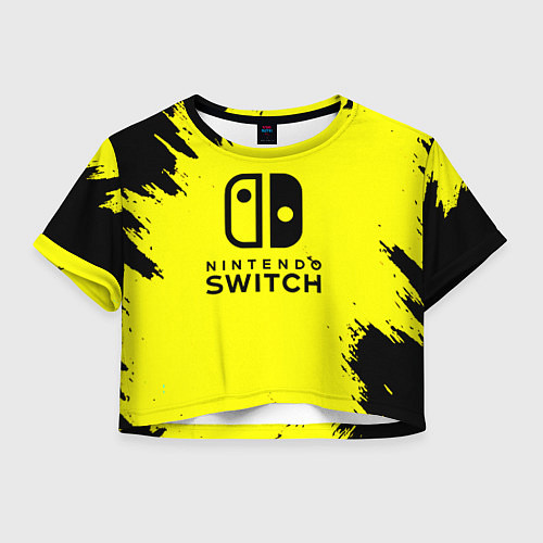 Женский топ Nintendo switch краски на жёлтом / 3D-принт – фото 1
