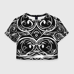 Женский топ Белое на чёрном