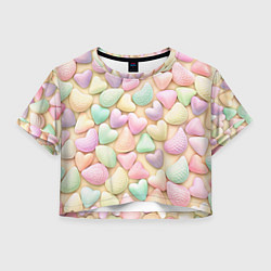 Женский топ Сердечки розовые конфетки