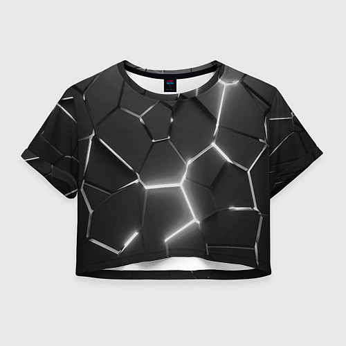 Женский топ Чёрные плиты разломы броня / 3D-принт – фото 1