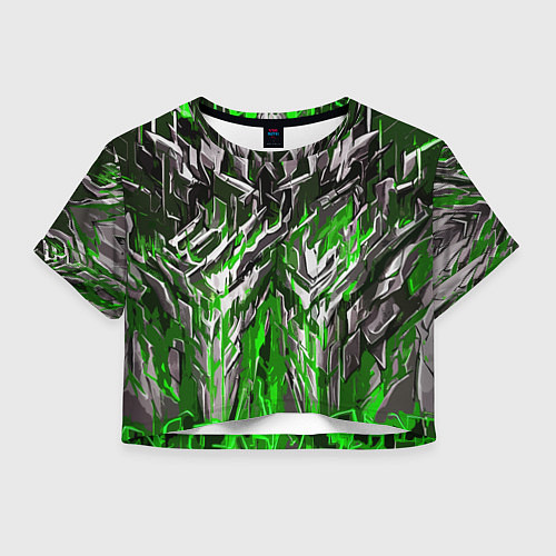 Женский топ Острый металл зелёный / 3D-принт – фото 1