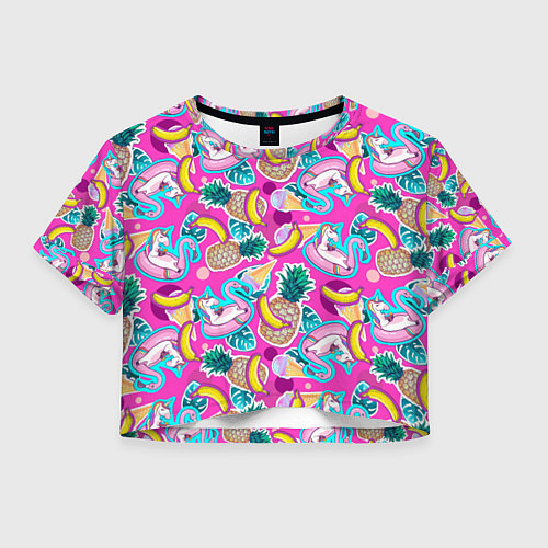 Женский топ Единорог в плавательном круге / 3D-принт – фото 1