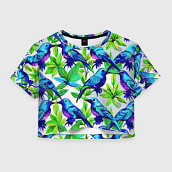 Женский топ Паттерн маленькое синее колибри