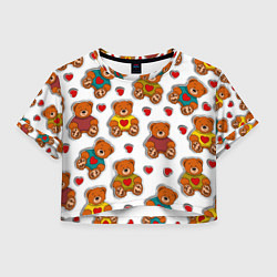 Женский топ Наклейки стикер мишки и сердечки