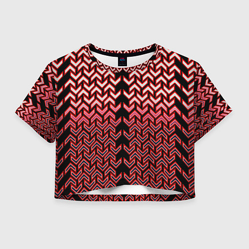 Женский топ Красные стрелки на чёрном фоне киберпанк / 3D-принт – фото 1