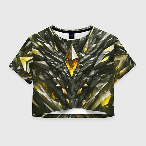 Женский топ Камень и золотой кристалл / 3D-принт – фото 1
