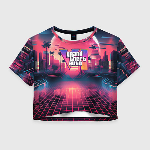 Женский топ GTA 6 logo retro night / 3D-принт – фото 1