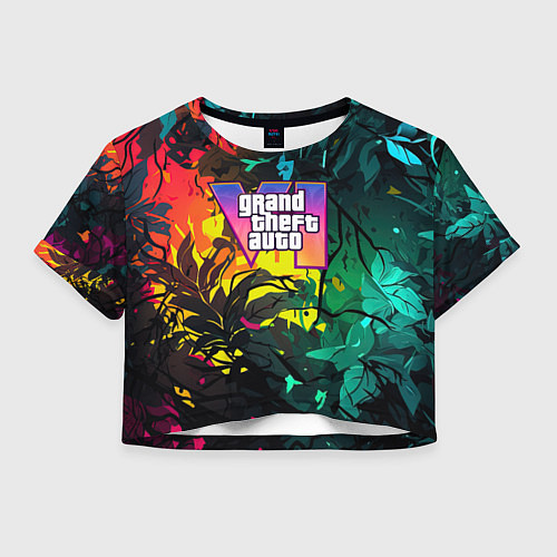Женский топ GTA 6 logo абстрактные листья / 3D-принт – фото 1