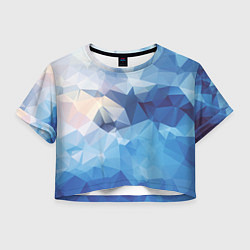 Футболка 3D укороченная женская Абстрактная текстура многоугольника, цвет: 3D-принт