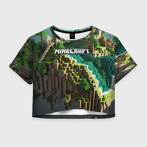 Женский топ Minecraft logo летняя карта / 3D-принт – фото 1