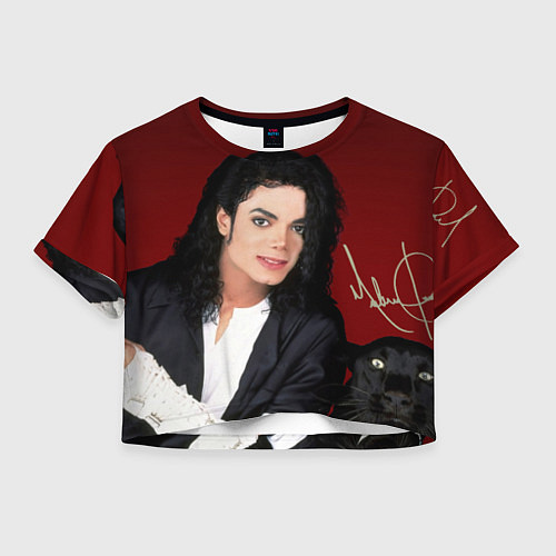 Женский топ Michael Jackson с пантерой и автографом / 3D-принт – фото 1