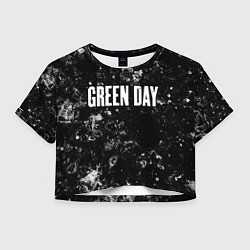 Футболка 3D укороченная женская Green Day black ice, цвет: 3D-принт
