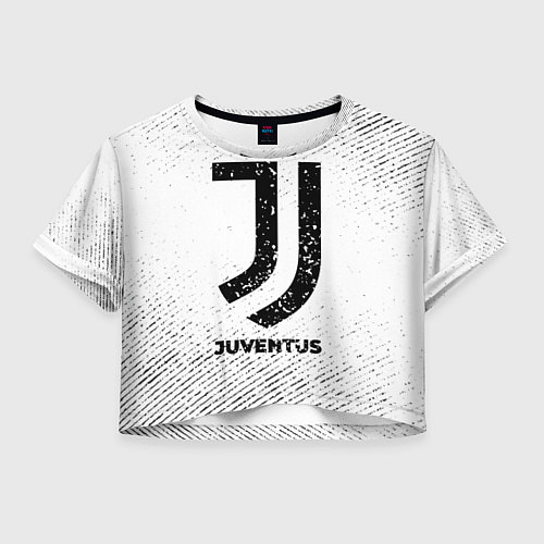 Женский топ Juventus с потертостями на светлом фоне / 3D-принт – фото 1