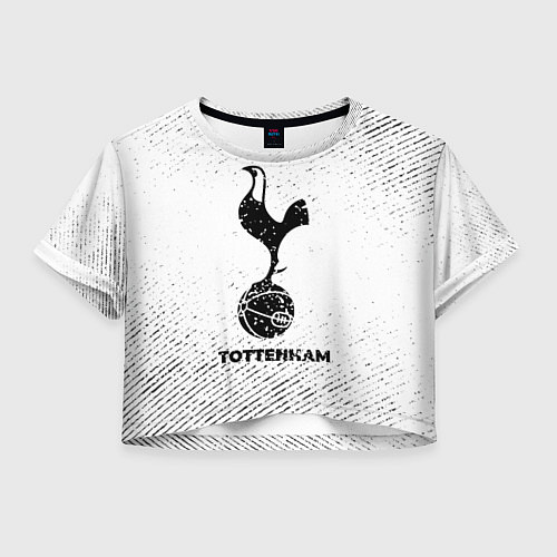 Женский топ Tottenham с потертостями на светлом фоне / 3D-принт – фото 1