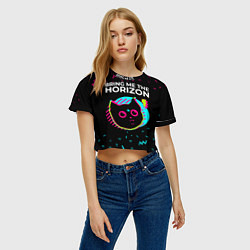 Футболка 3D укороченная женская Bring Me the Horizon - rock star cat, цвет: 3D-принт — фото 2
