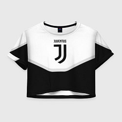 Футболка 3D укороченная женская Juventus black geometry sport, цвет: 3D-принт