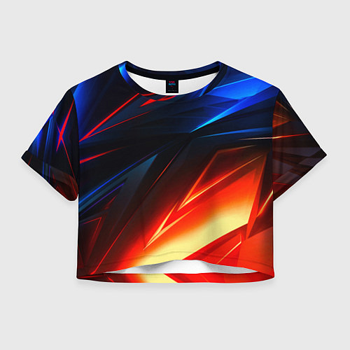 Женский топ Geometry stripes neon steel / 3D-принт – фото 1
