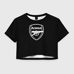 Футболка 3D укороченная женская Arsenal fc белое лого, цвет: 3D-принт