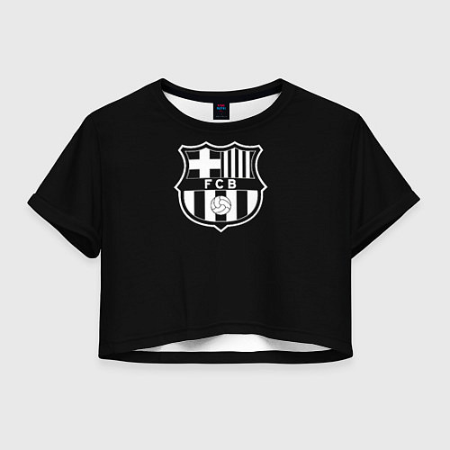 Женский топ Barcelona fc club белое лого / 3D-принт – фото 1