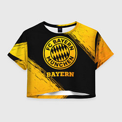 Футболка 3D укороченная женская Bayern - gold gradient, цвет: 3D-принт