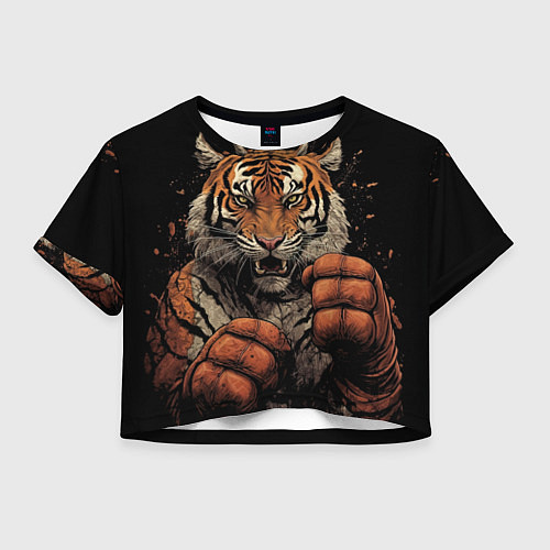 Женский топ Муай-Тай тигр в стойке боевые искусства / 3D-принт – фото 1