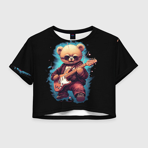Женский топ Плюшевый медведь музыкант с гитарой / 3D-принт – фото 1