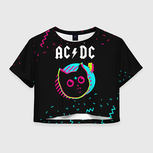 Женский топ AC DC - rock star cat / 3D-принт – фото 1