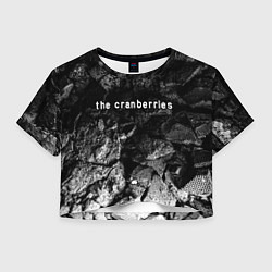 Футболка 3D укороченная женская The Cranberries black graphite, цвет: 3D-принт