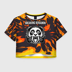 Женский топ Breaking Benjamin рок панда и огонь