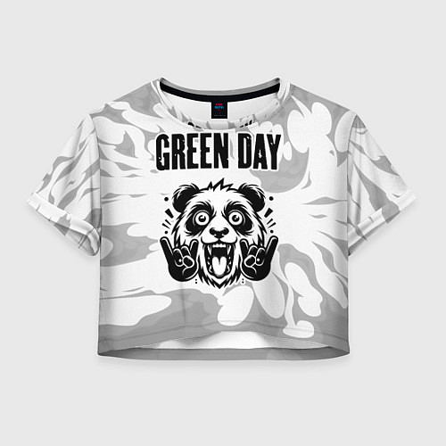 Женский топ Green Day рок панда на светлом фоне / 3D-принт – фото 1