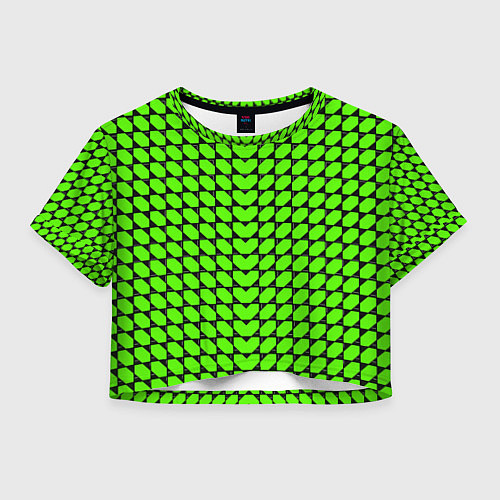 Женский топ Зелёные лепестки шестиугольники / 3D-принт – фото 1