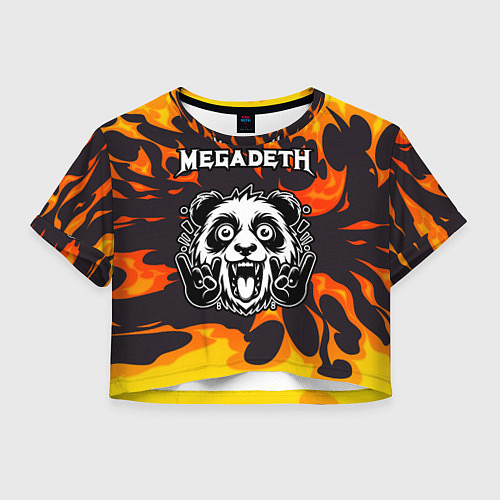 Женский топ Megadeth рок панда и огонь / 3D-принт – фото 1