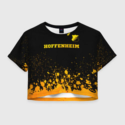 Футболка 3D укороченная женская Hoffenheim - gold gradient посередине, цвет: 3D-принт