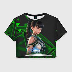 Футболка 3D укороченная женская Stellar Blade Eve black green, цвет: 3D-принт