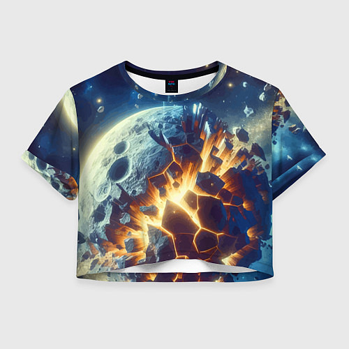 Женский топ Взрыв планеты - космос от нейросети / 3D-принт – фото 1
