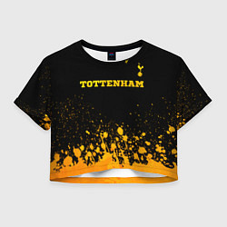 Футболка 3D укороченная женская Tottenham - gold gradient посередине, цвет: 3D-принт