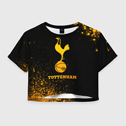 Футболка 3D укороченная женская Tottenham - gold gradient, цвет: 3D-принт