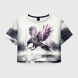 Женский топ Черный ворон и город