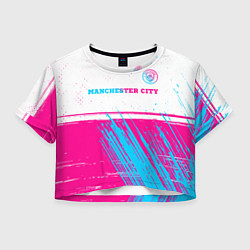 Женский топ Manchester City neon gradient style посередине